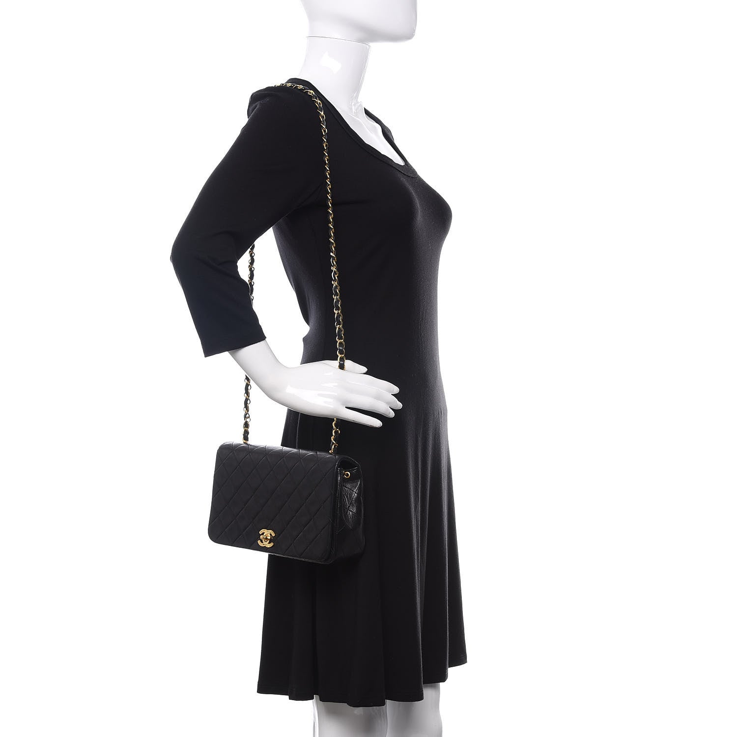 Chanel Lambskin Quilted Small Single Flap Bag Black 2 of 10