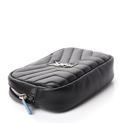 Saint Laurent Lambskin Y Quilted Monogram Loulou Cosmetic Case Black 4 of 8