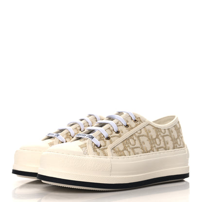 Christian Dior Canvas Lurex Oblique Walk'N'Dior Platform Sneakers 36 Pale Gold 4 of 10