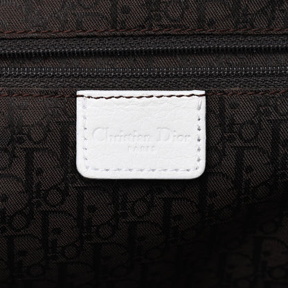 Christian Dior Calfskin Buckle Frame Satchel White 5 of 8
