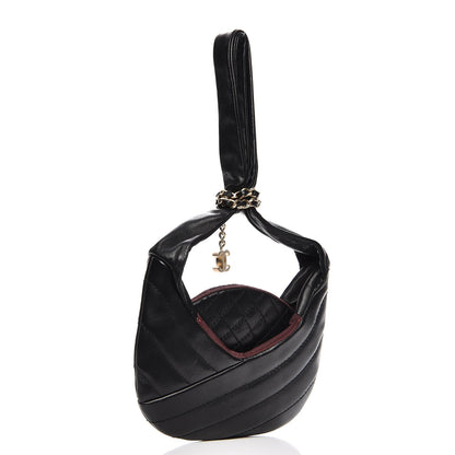 Chanel Calfskin Quilted Small Chain Evening Bag Black 4 of 8