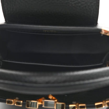 Louis Vuitton Taurillon Embellished Flower Crown Capucines Mini Black 9 of 17