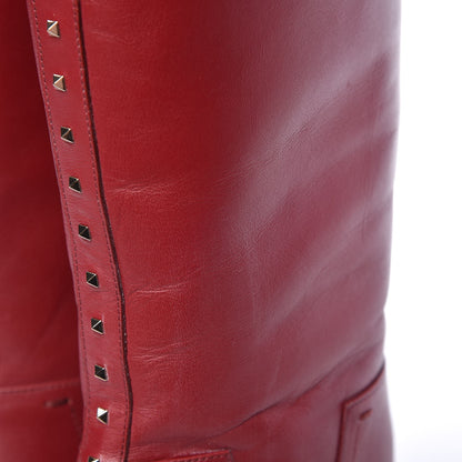 Valentino Garavani Vitello Lovestud Knee High 85mm Boots 36 Rosso Valentino 10 of 11