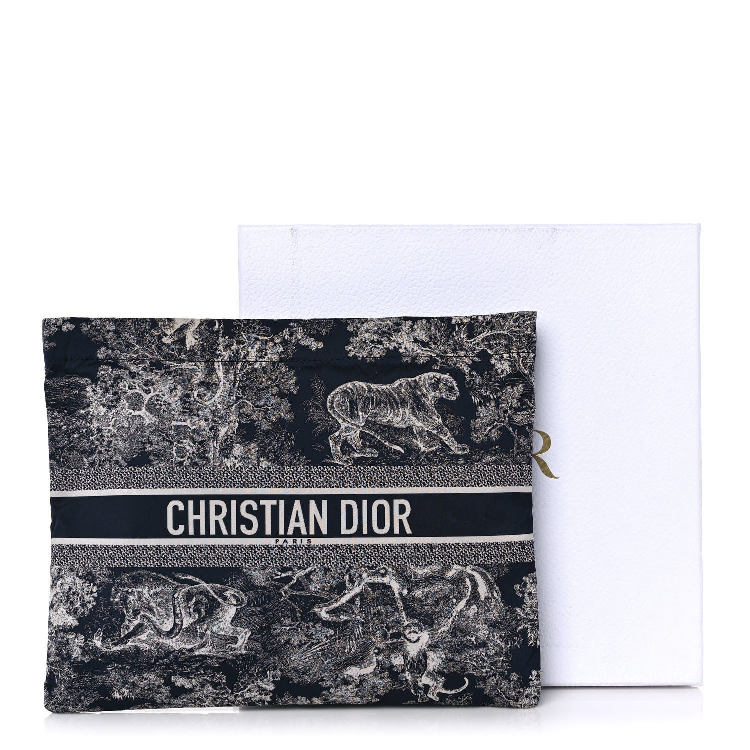 Christian Dior Embroidered Toile De Jouy Diortravel Zipped Pouch Blue 11 of 11