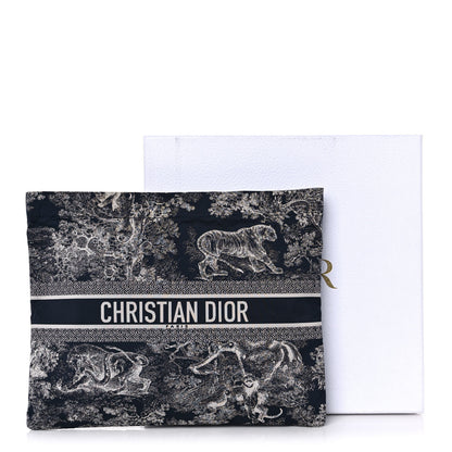 Christian Dior Embroidered Toile De Jouy Diortravel Zipped Pouch Blue 11 of 11