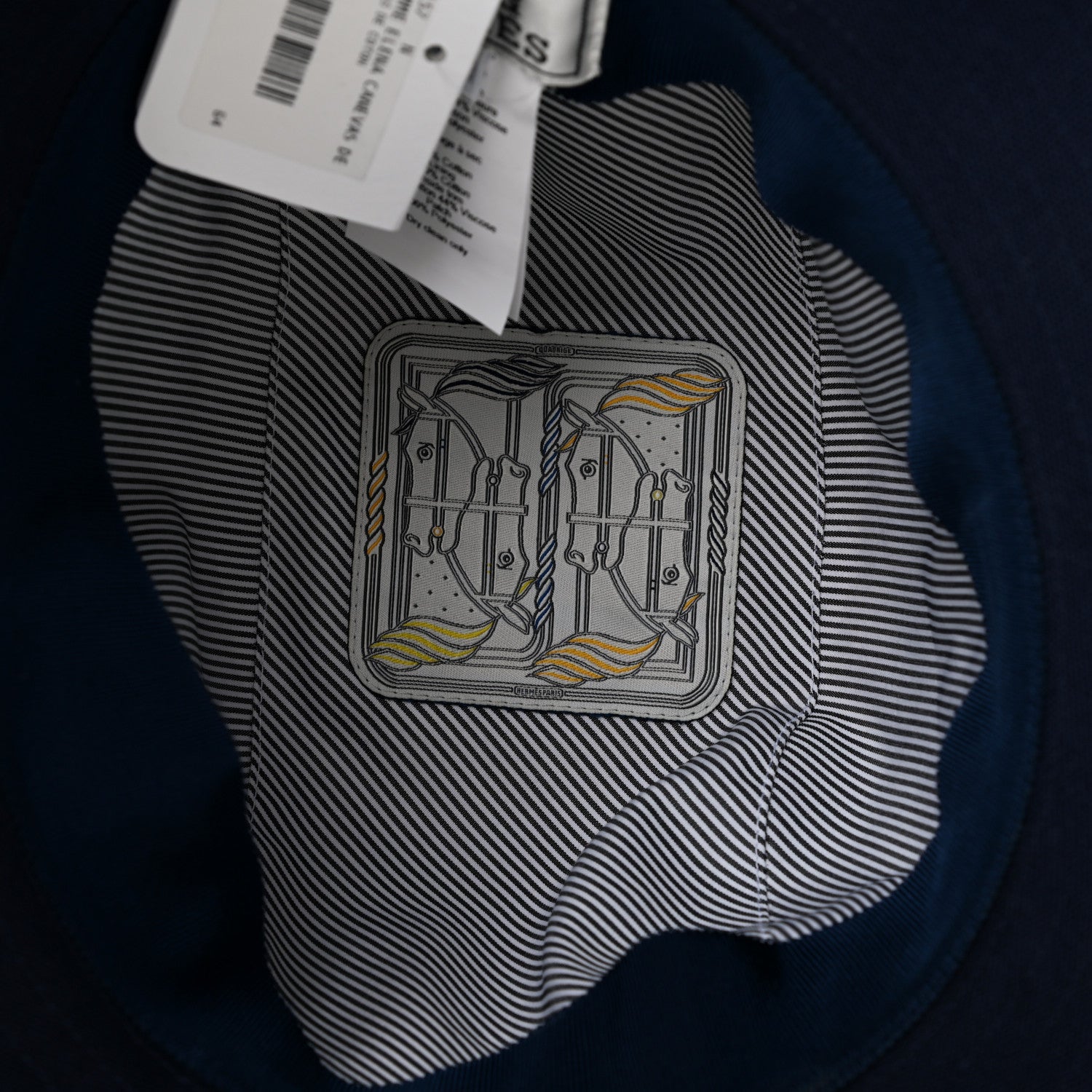 Hermes Cotton Elena Bucket Hat 57 Marine 8 of 8