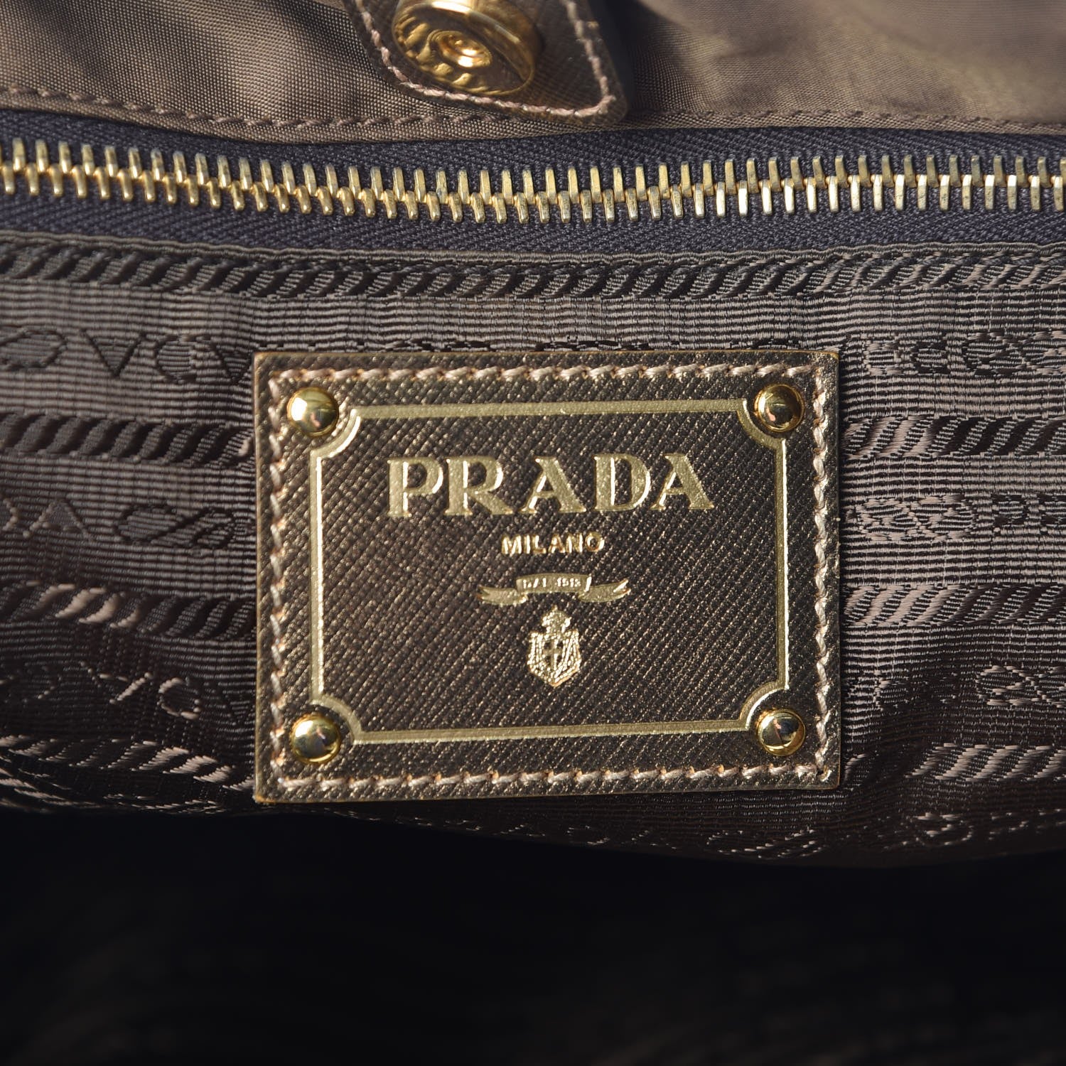 Prada Tessuto Nylon Jacquard Logo Tote 6 of 9