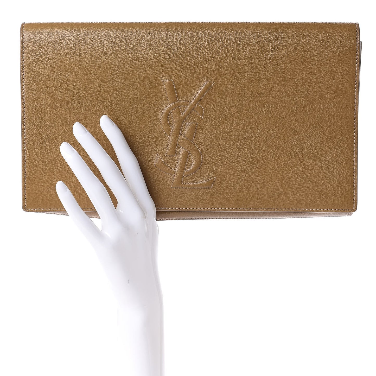 Calfskin Monogram Large Belle De Jour Clutch Beige