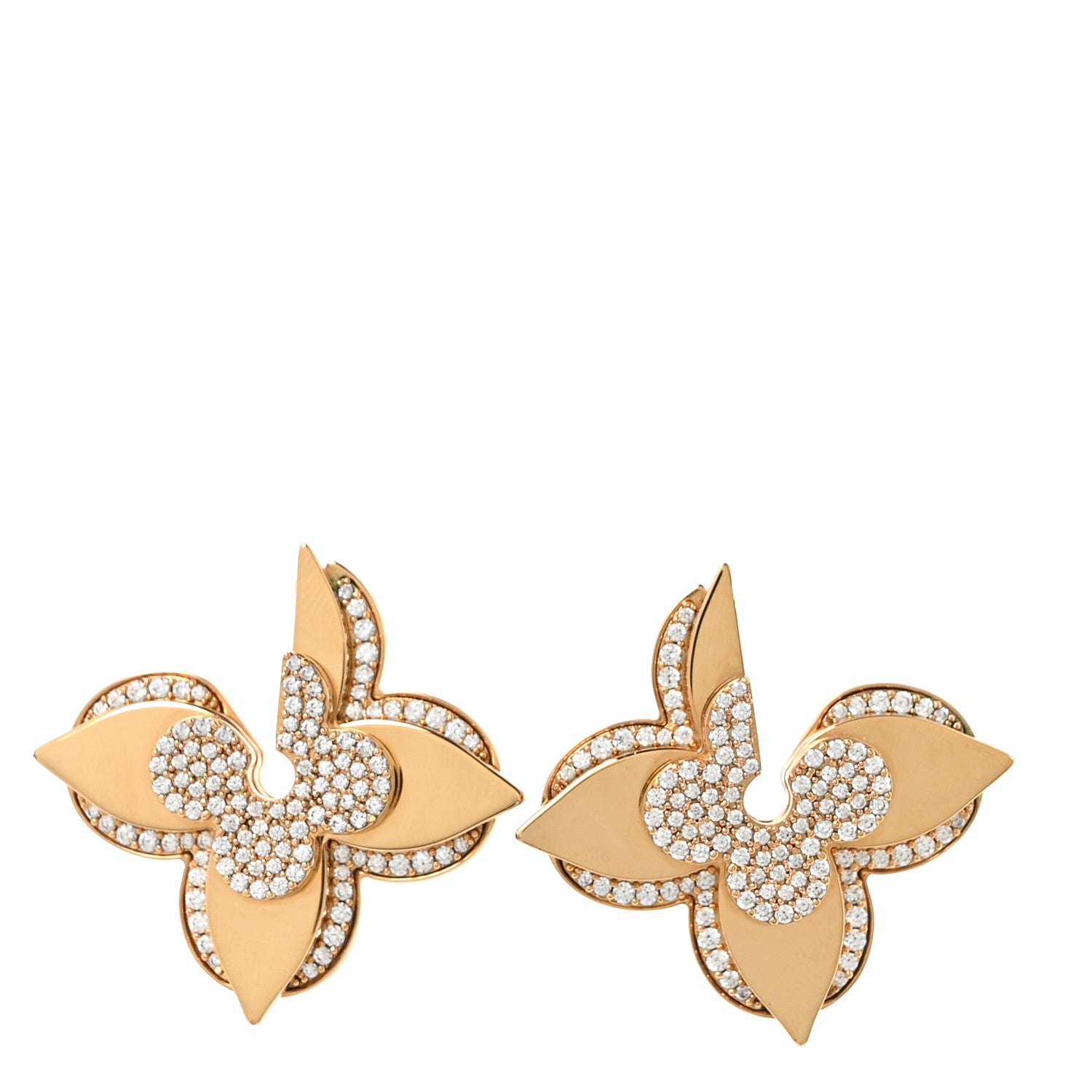 Louis Vuitton Metal Crystal LV Medallion Earrings Gold 1 of 4