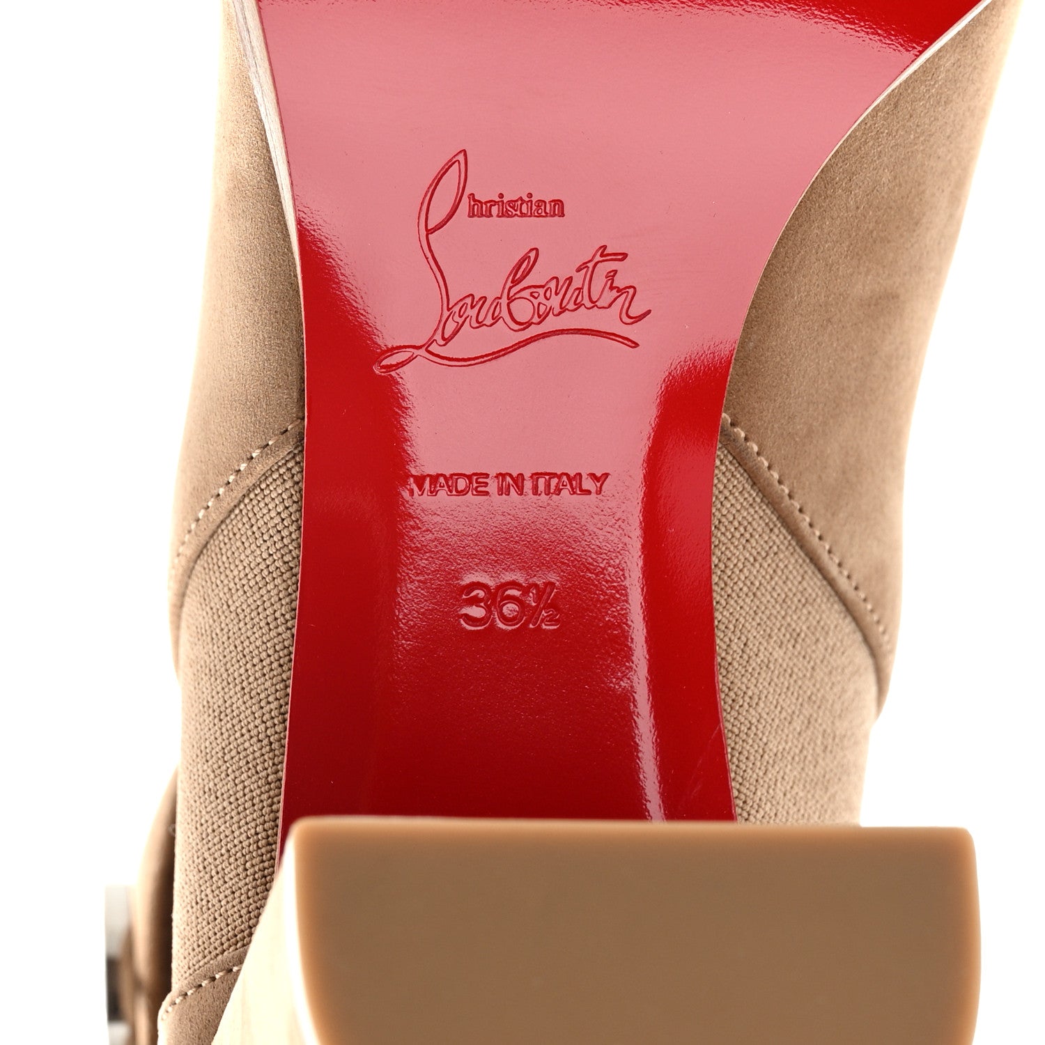 Christian Louboutin Suede CL Chelsea 70 Booty 36.5 Roca 6 of 8