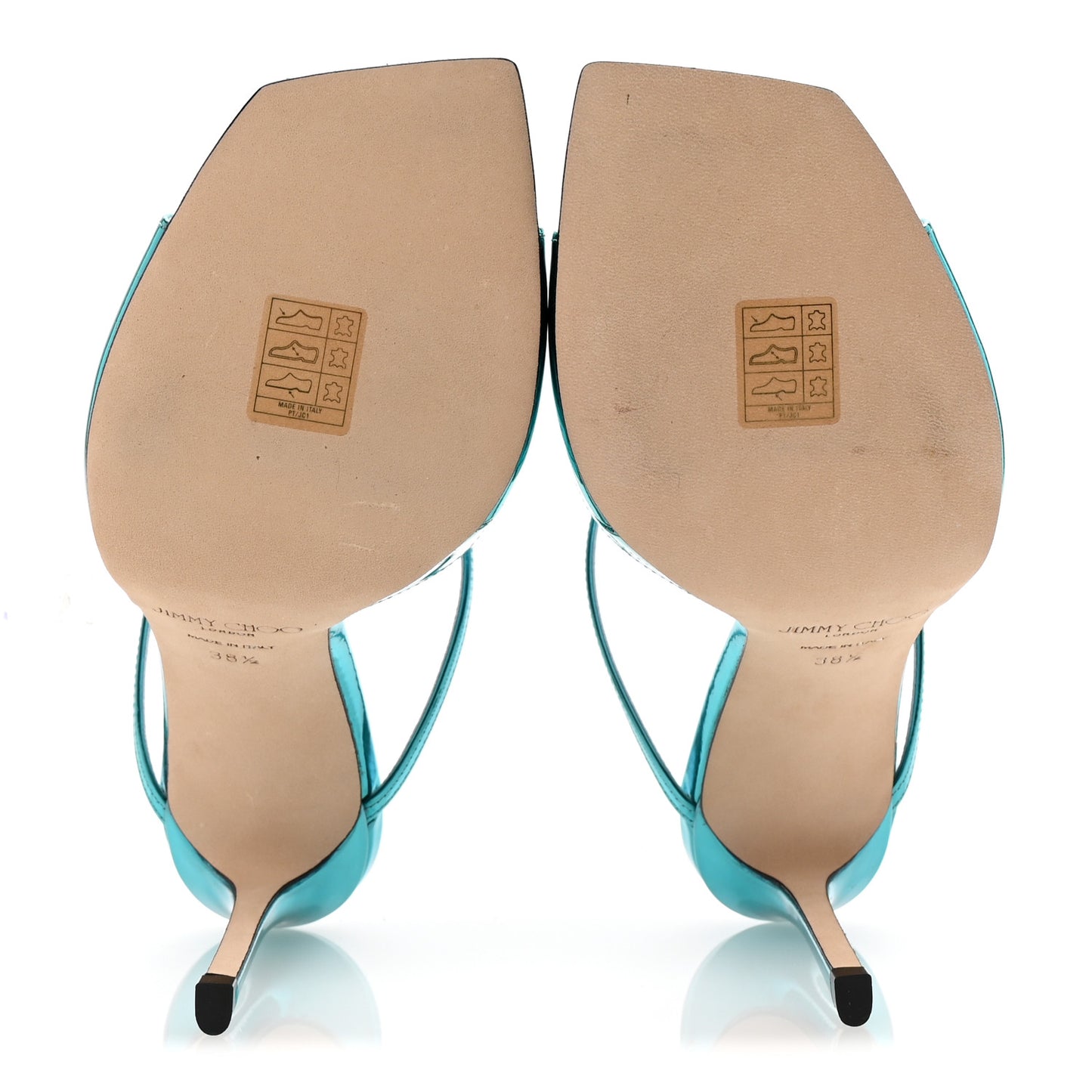 Metallic Calfskin Anise 95 Sandals 38.5 Malibu