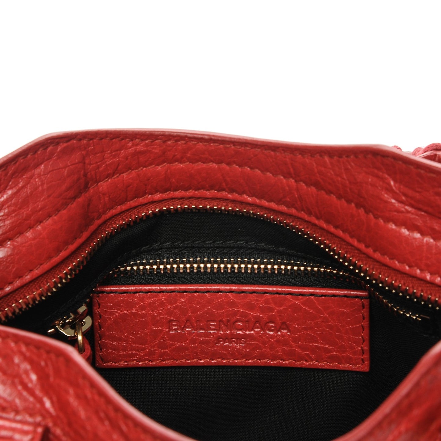 Agneau Gold Metallic Edge Hardware Mini City Rouge Rubis