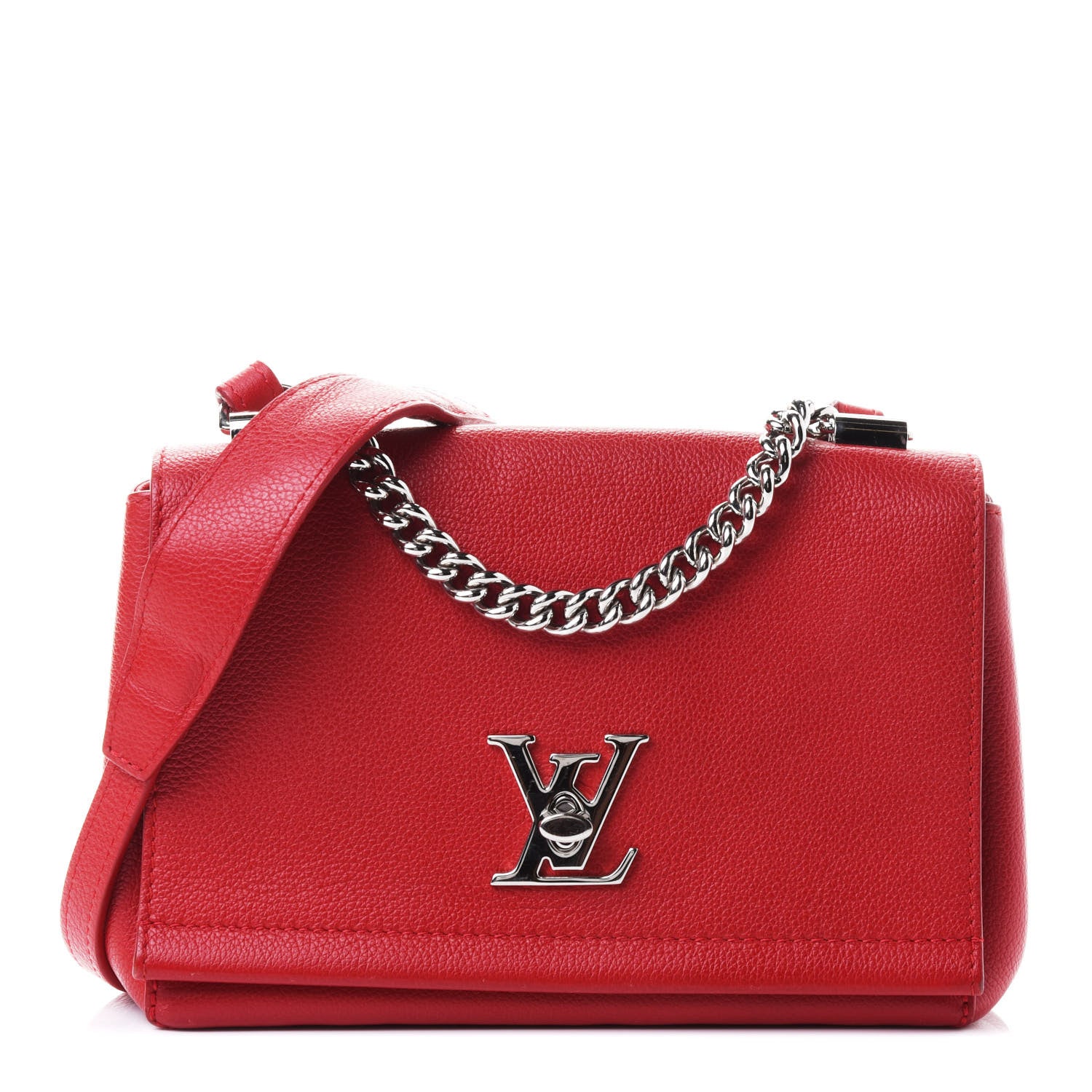 Louis Vuitton Calfskin Lockme II Chain Bag BB Rubis 1 of 4