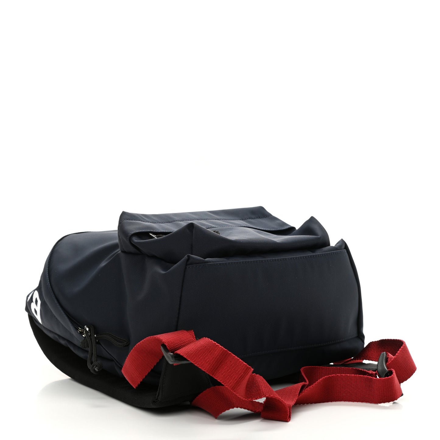 Sport Nylon Logo Embroidered Wheel Backpack Navy Blue Red