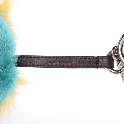 Fendi Shiny Nappa Mink Fox Fur Crystal QuTweet Dazzling Bag Bug Charm Bordeaux Seashell Multicolor 4 of 4