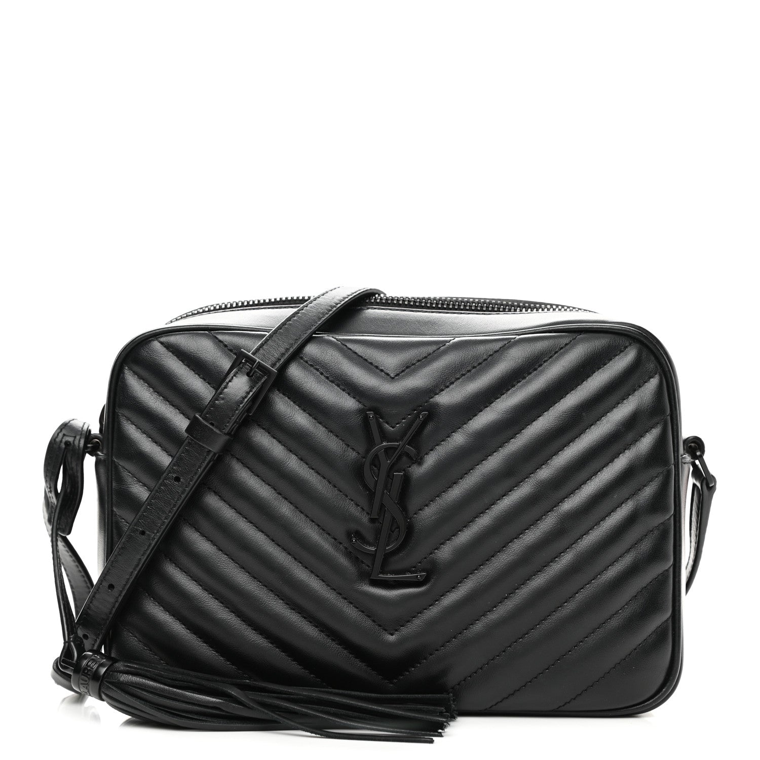 Saint Laurent Calfskin Matelasse Monogram Lou Camera Bag Black 1 of 10