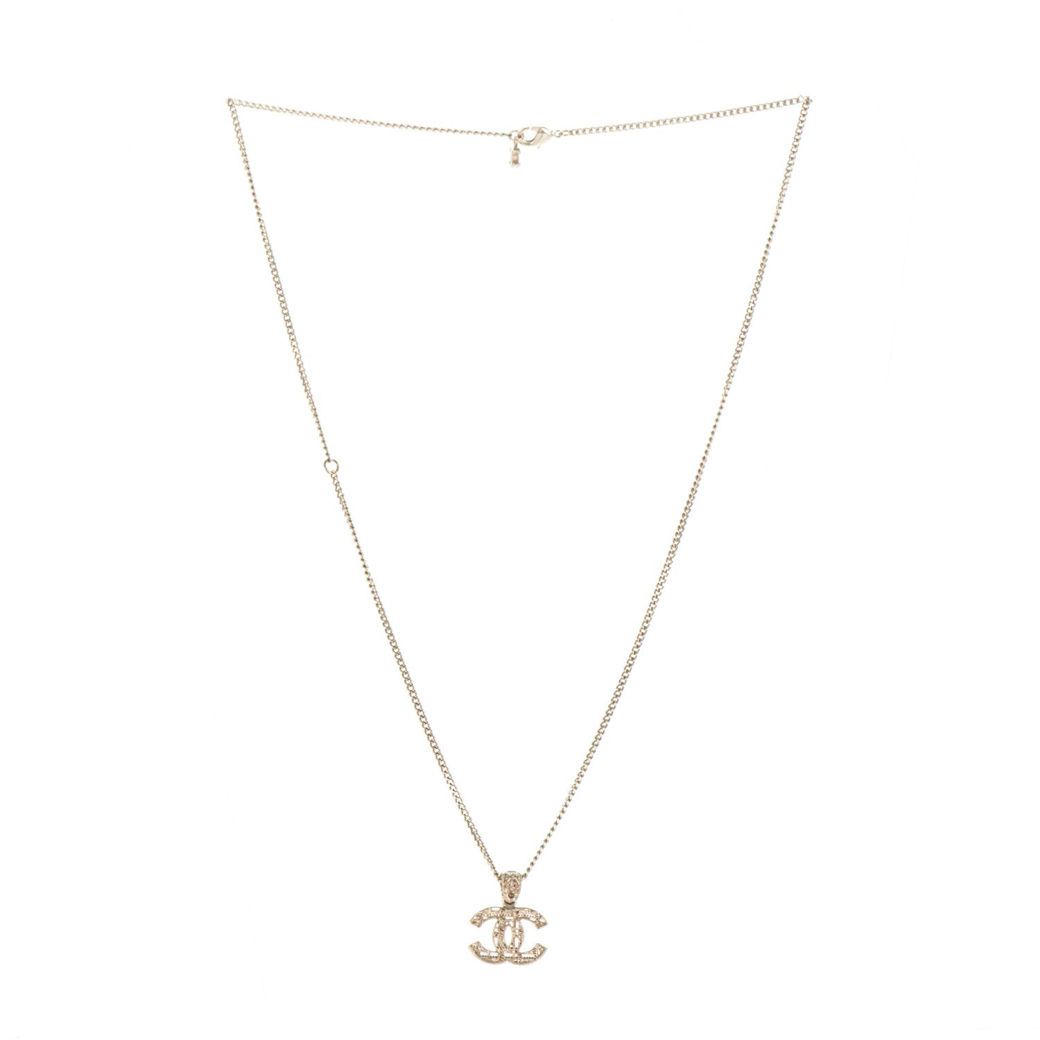 Chanel Tweed Effect CC Necklace Gold 3 of 4