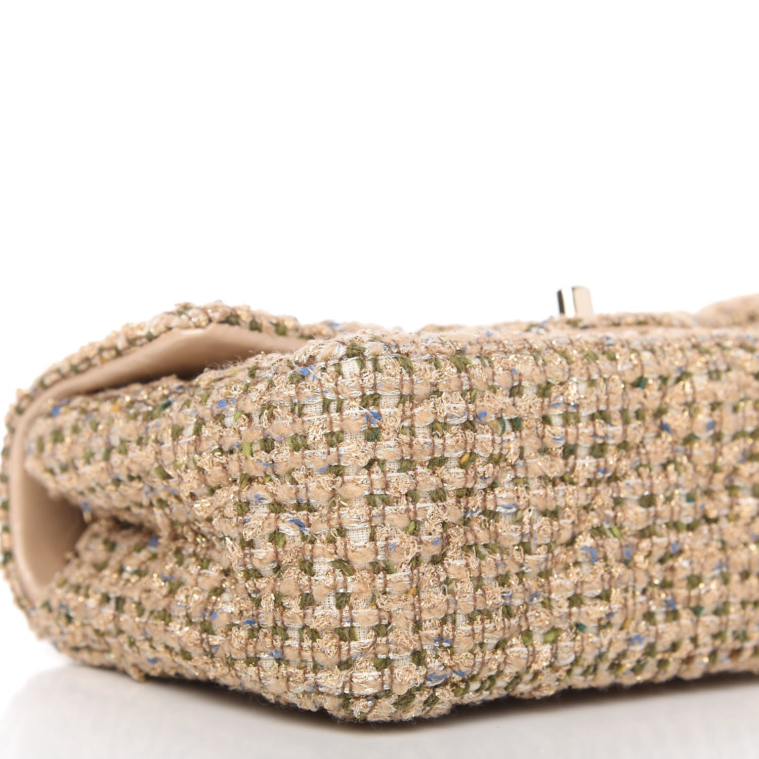 Chanel Tweed Quilted Mini Rectangular Flap Beige 6 of 11