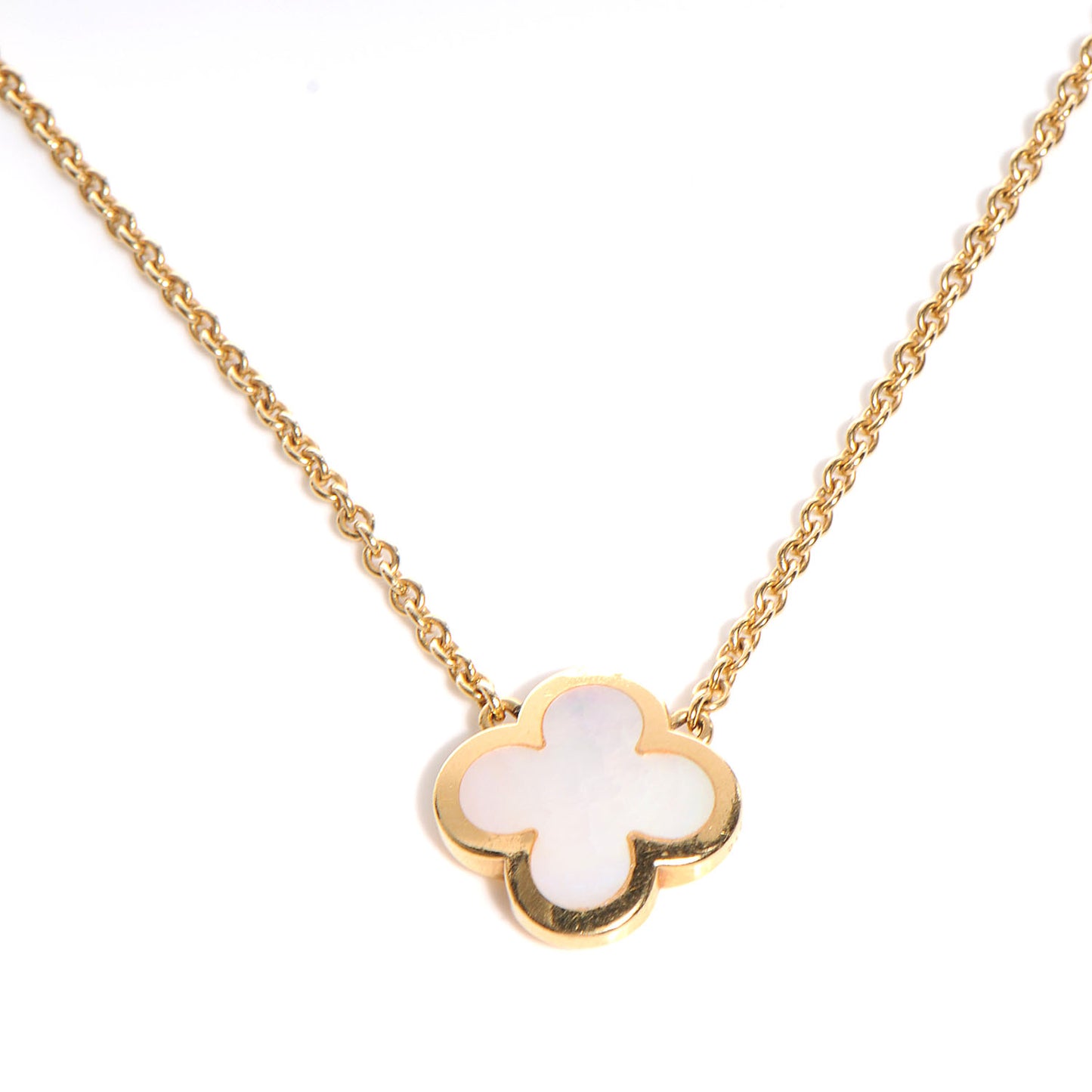 18K Yellow Gold Mother of Pearl Pure Alhambra Necklace