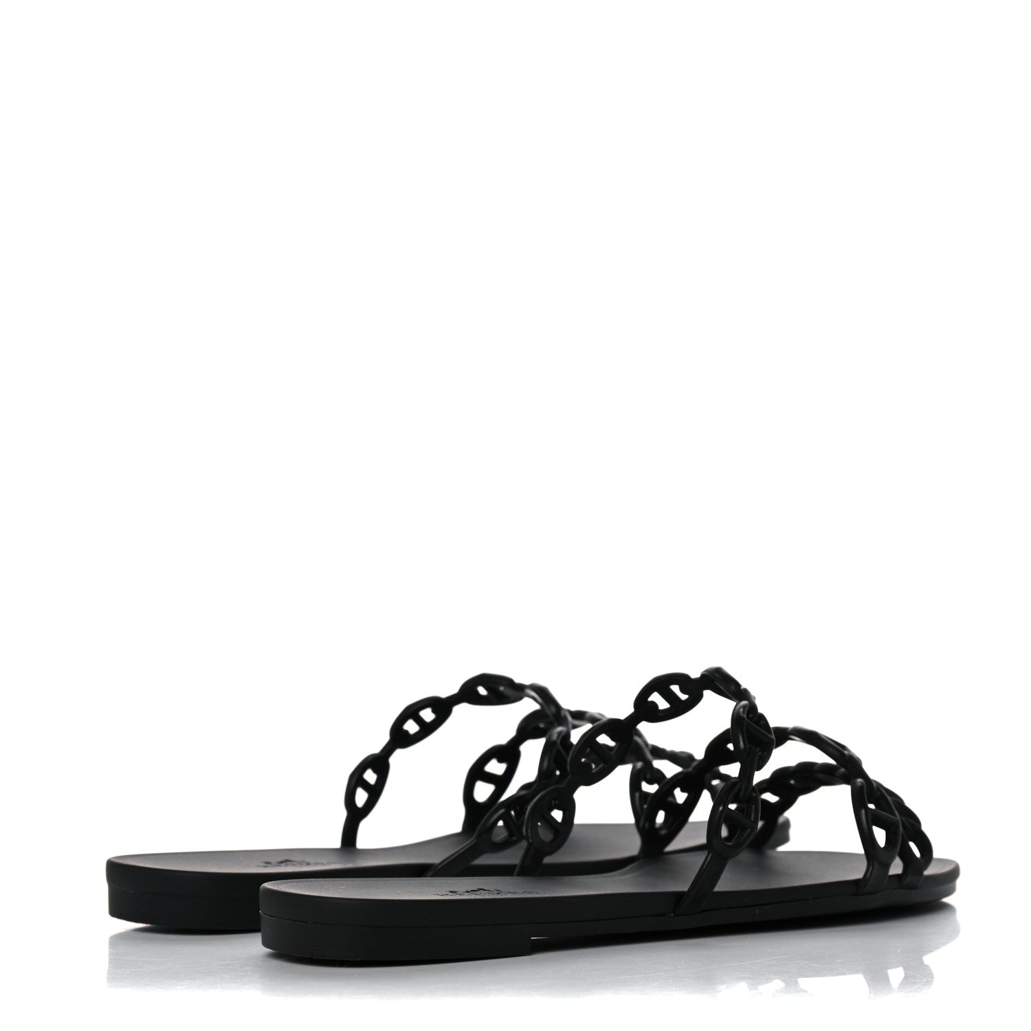 Hermes Rubber Chaine d'Ancre Rivage Sandals 35 Black 4 of 8