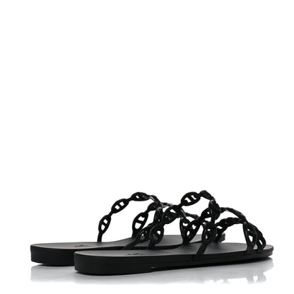 Hermes Rubber Chaine d'Ancre Rivage Sandals 35 Black 4 of 8