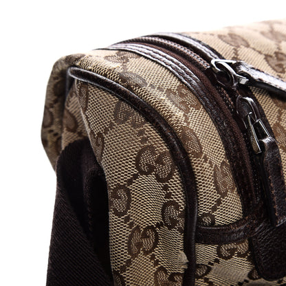 Gucci Monogram Natural Pigskin Large Diaper Bag Beige Ebony Cocoa Dark Chocolate 10 of 18