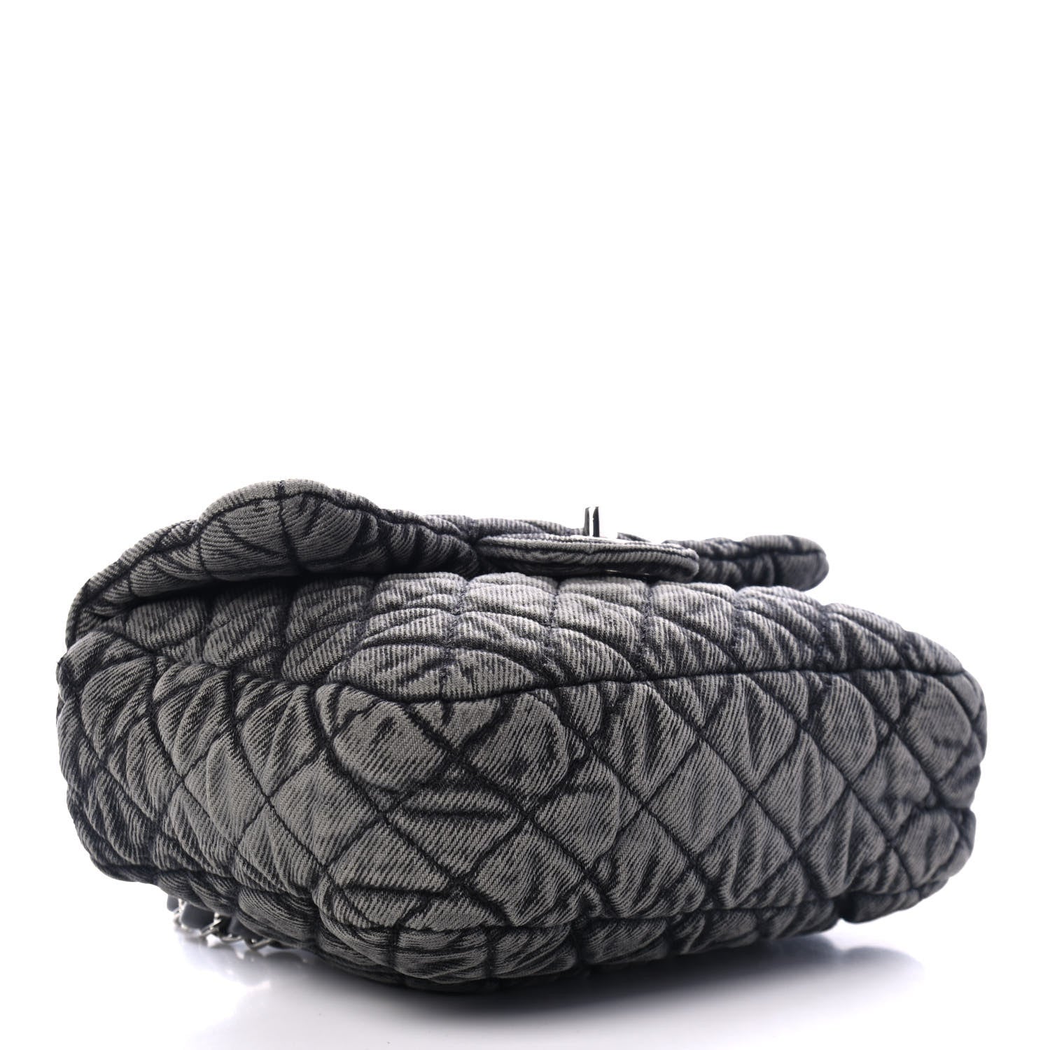 Chanel Washed Denim Quilted Small Denimpression Flap Grey Black 3 of 4