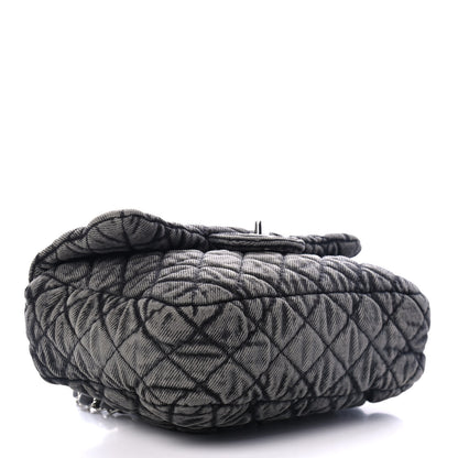 Chanel Washed Denim Quilted Small Denimpression Flap Grey Black 3 of 4