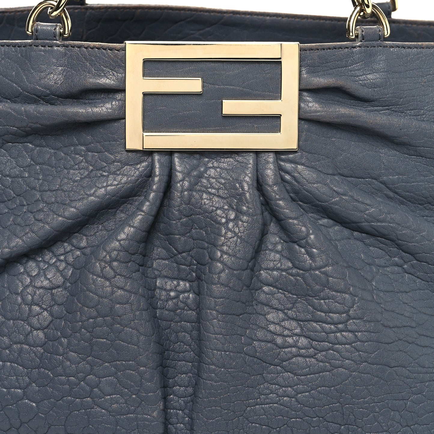 Crinkled Lambskin Mia Tote Blue