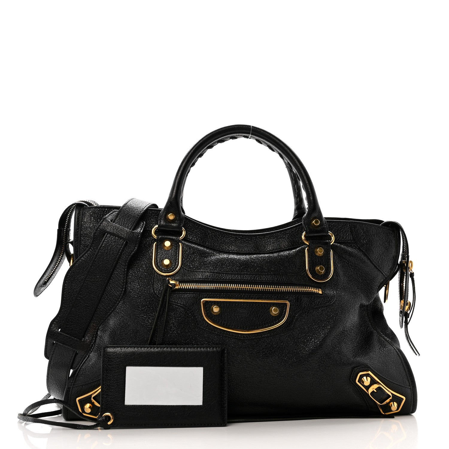 Balenciaga Chevre Gold Metallic Edge Hardware City Black 3 of 17