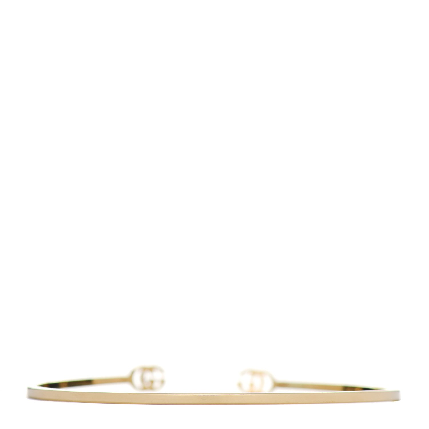 Gucci 18K Yellow Gold Diamond GG Running Cuff Bracelet 3 of 4
