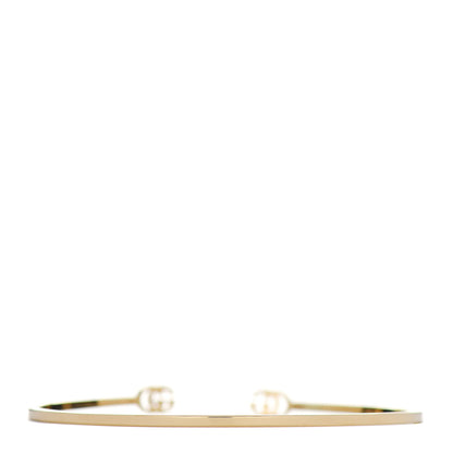 Gucci 18K Yellow Gold Diamond GG Running Cuff Bracelet 3 of 4