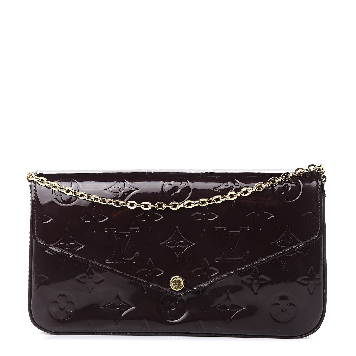 Louis Vuitton Vernis Pochette Felicie Chain Wallet Amarante 1 of 14