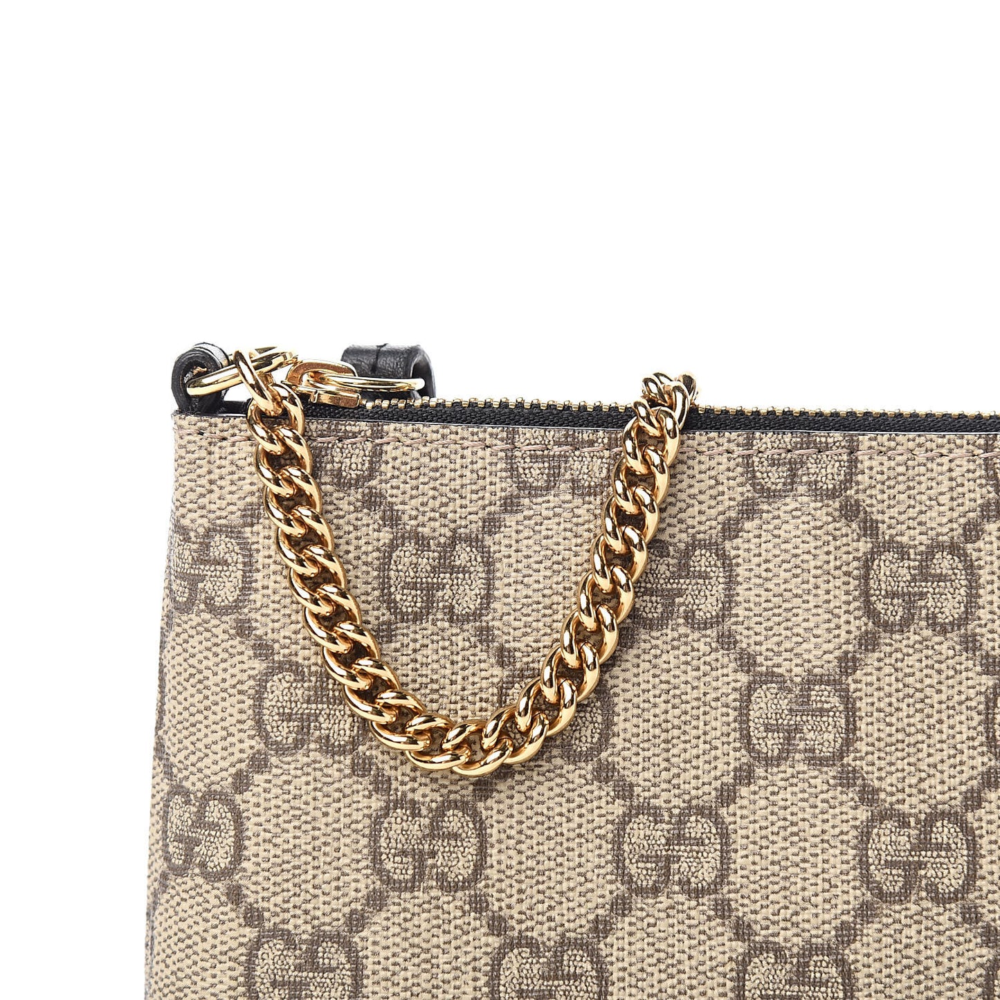 GG Supreme Monogram Mini Chain Bag Beige Black