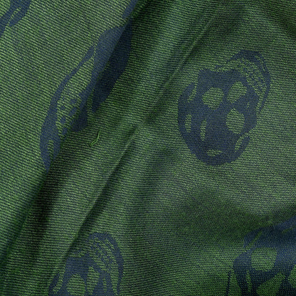 Alexander McQueen Cotton Viscose Skull Shawl Blue Green 3 of 4