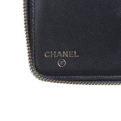 Chanel Iridescent Caviar Quilted Long Zip Around Wallet Black 5 of 8