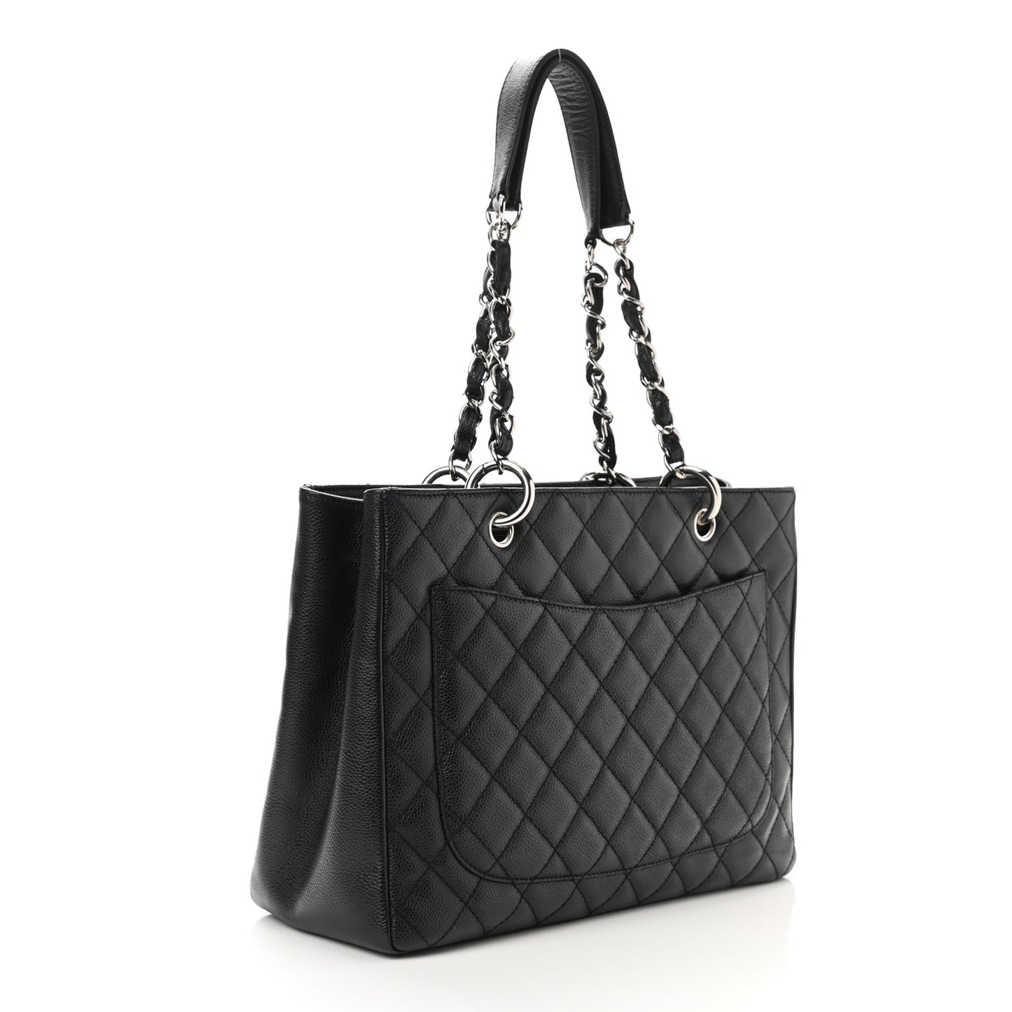 Caviar Quilted Grand Shopping Tote GST Black