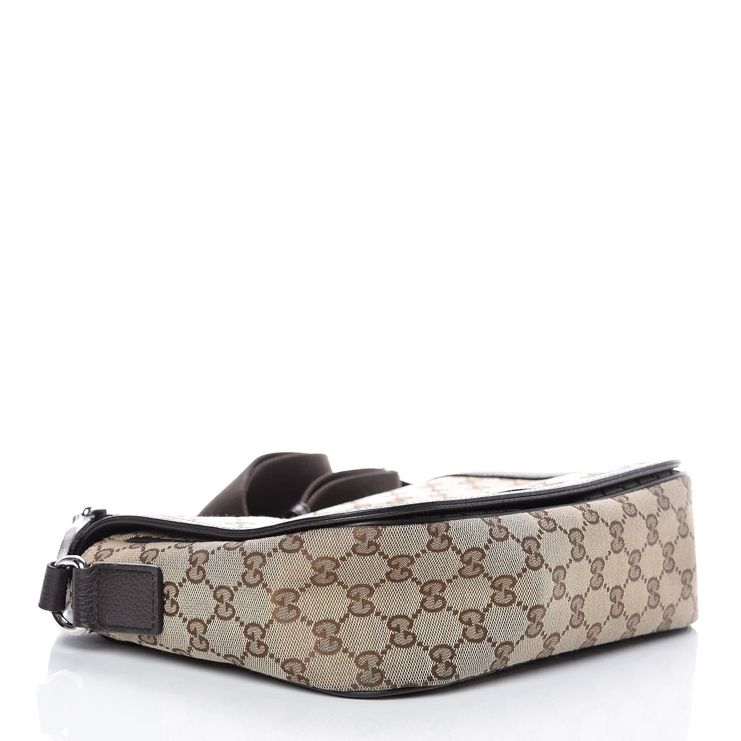 Gucci Monogram Flap Messenger Bag Beige Dark Brown 4 of 11