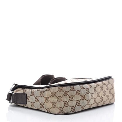 Gucci Monogram Flap Messenger Bag Beige Dark Brown 4 of 11