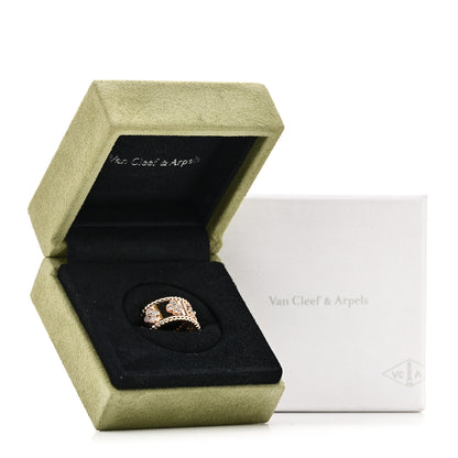 Van Cleef & Arpels 18K Rose Gold Diamond Small Perlee Clovers Ring 48 4.5 5 of 5