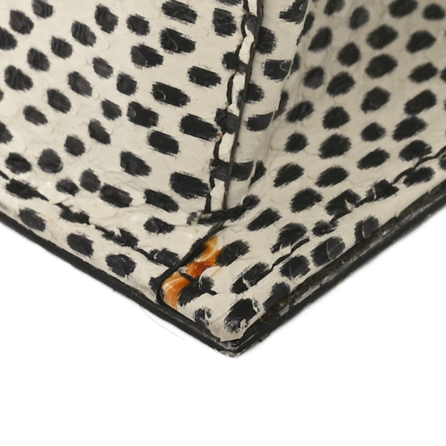Fendi Watersnake Mink Daisy Clutch White Black 11 of 11