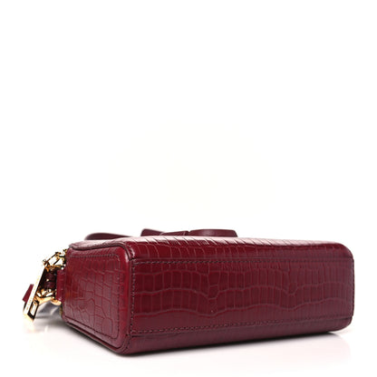 Marc Jacobs Calfskin Crocodile Embossed Shutter Camera Crossbody Bag Vachetta Red 4 of 10
