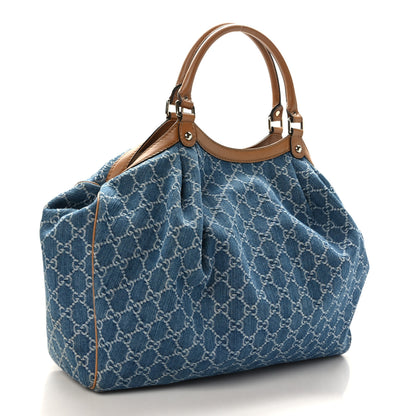 Gucci Denim Monogram Large Sukey Tote 3 of 9
