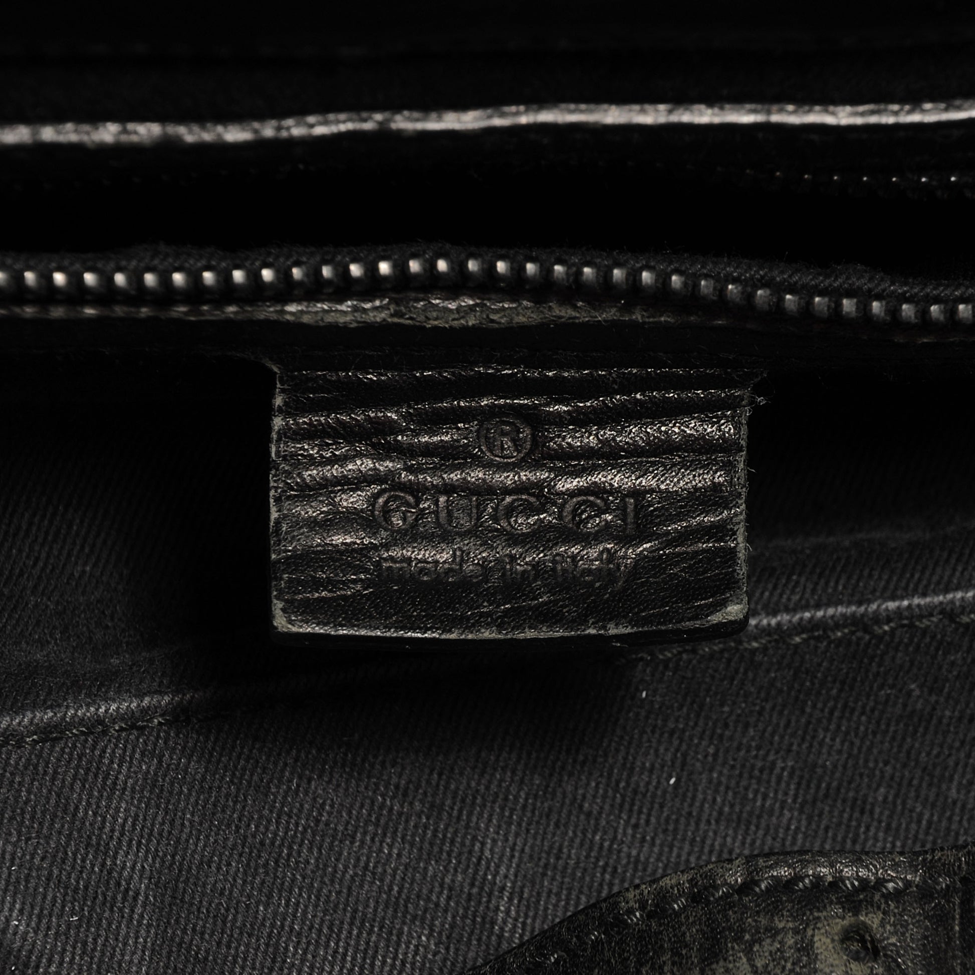 Gucci Monogram Wood Handle Frame Doctor Bag Black 6 of 7