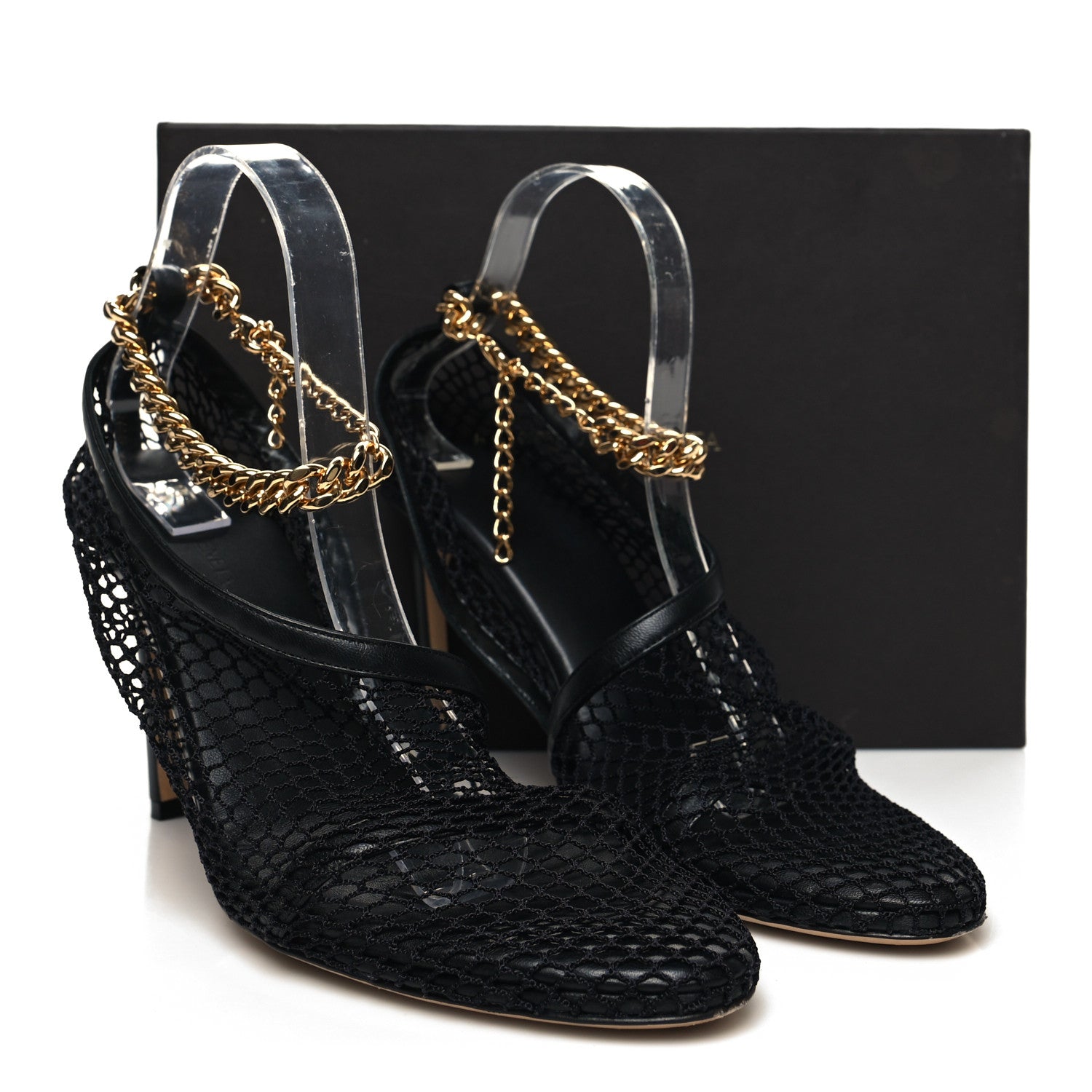 Bottega Veneta Mesh Nappa Chunky Chain Sandals 40.5 Black 8 of 8