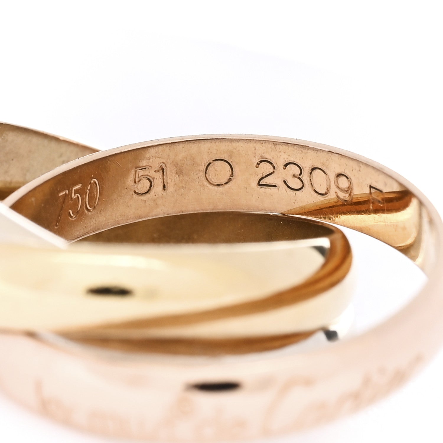 Cartier 18K Pink Yellow White Gold Classic Les Must De Cartier Trinity Ring 51 5.75 4 of 4