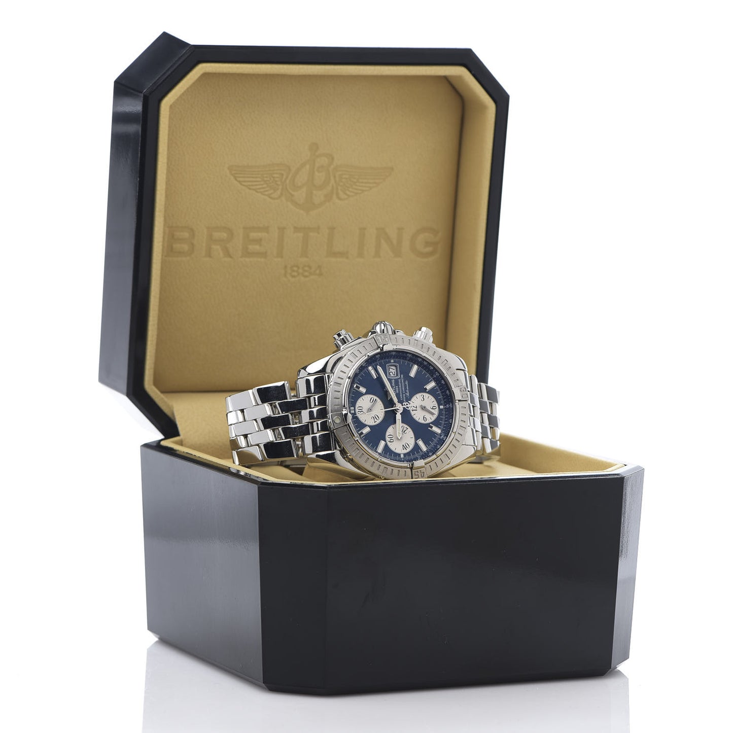 Stainless Steel 44mm Chronomat Evolution Automatic Watch Blue A78363
