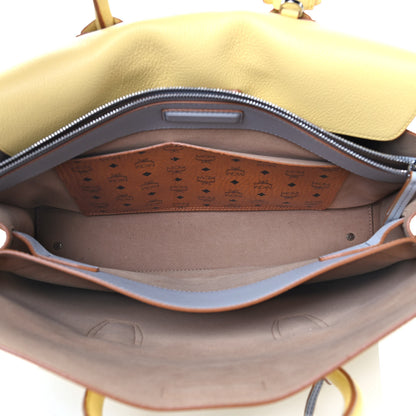 MCM Grained Calfskin Medium Milla Tote Custard Yellow 4 of 4