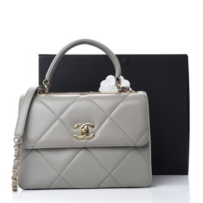 Chanel Lambskin Quilted Small Trendy CC Flap Dual Handle Bag Grey 12 of 12