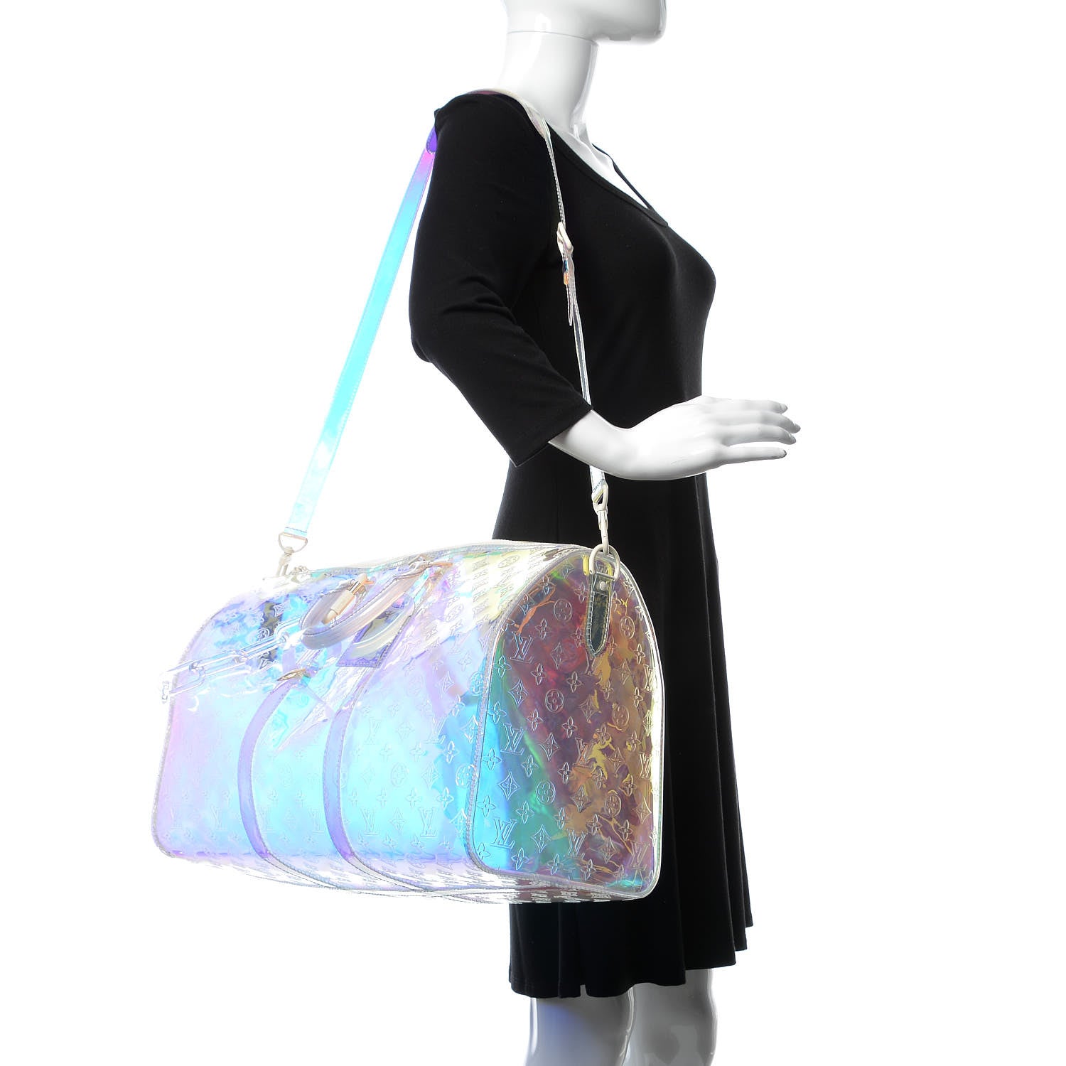 Louis Vuitton PVC Monogram Keepall Bandouliere 50 Iridescent Prism 3 of 10